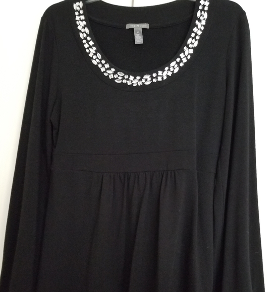 2for$25 APT 9 Rhinestone Embellished Black Blouse - Picture 1 of 8